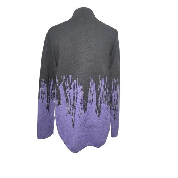 Chico's Zenergy NWT Cashmere Blend Abstract Mock 1/2 Zip Pullover Sweater Dewber - Picture 3 of 5